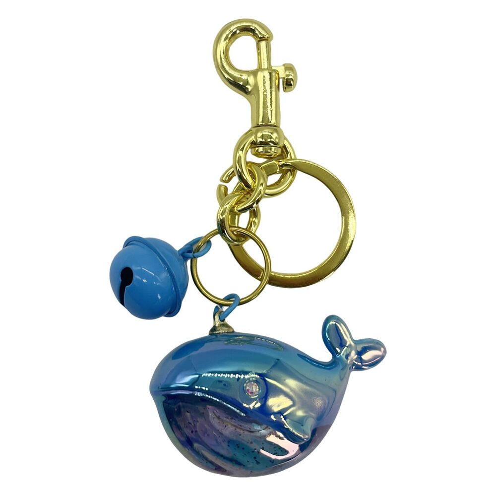 4370 2pcs Whale And Bell Keychain Gold Bag Charms Bag Purse Wallet Handbags